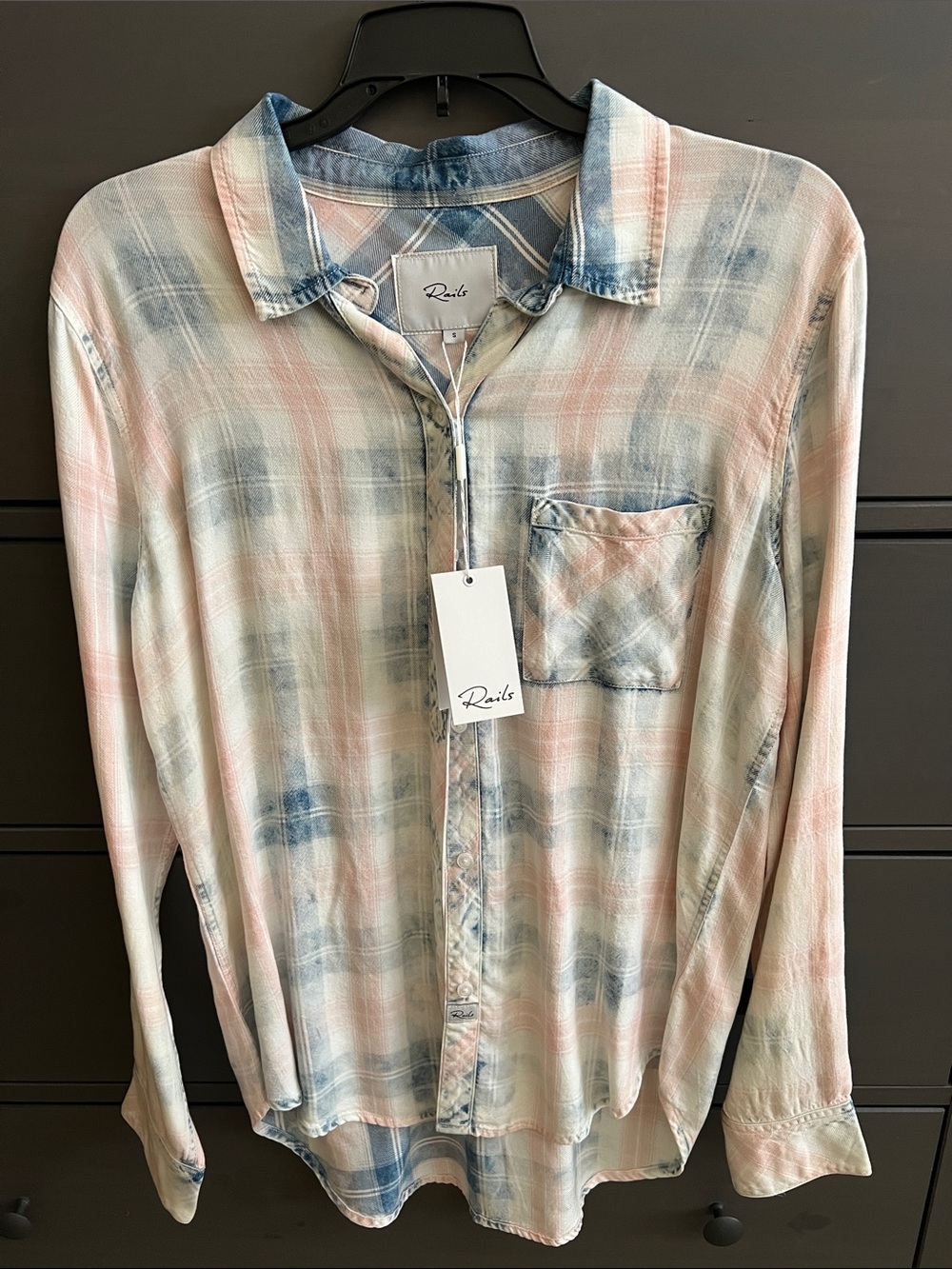 NWT Rails Women’s Hunter Blouse in Color Pacific Tie-Tye